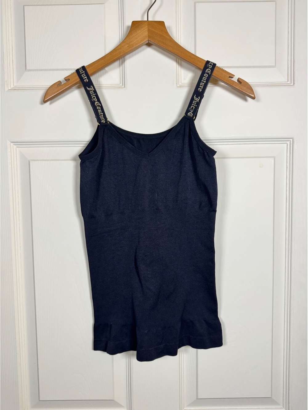 Juicy Couture Black Tank Top with Logo Adjustable Straps Size M